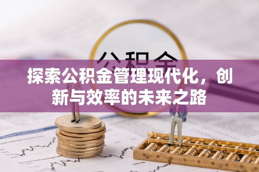 高阳探索公积金管理现代化，创新与效率的未来之路