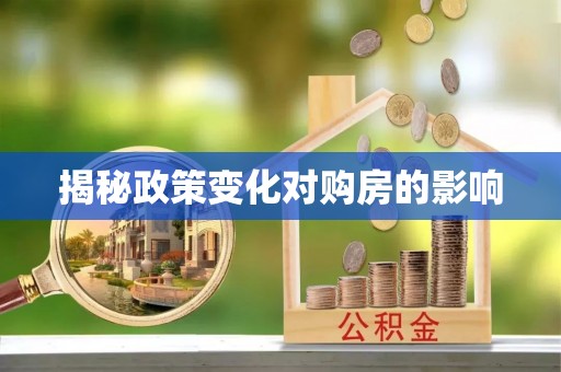 高阳揭秘政策变化对购房的影响