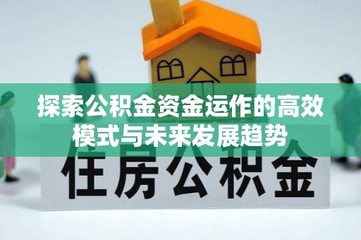 高阳探索公积金资金运作的高效模式与未来发展趋势
