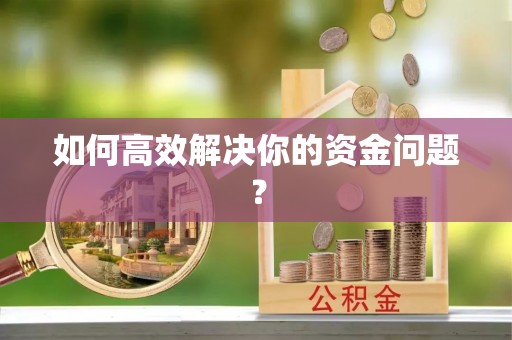 高阳如何高效解决你的资金问题？