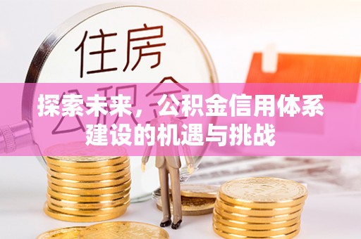高阳探索未来，公积金信用体系建设的机遇与挑战