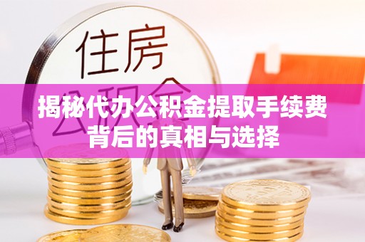 高阳揭秘代办公积金提取手续费背后的真相与选择