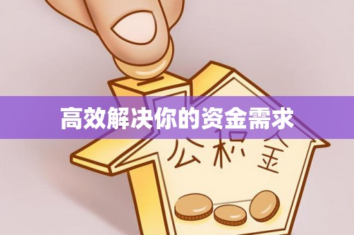 高阳高效解决你的资金需求